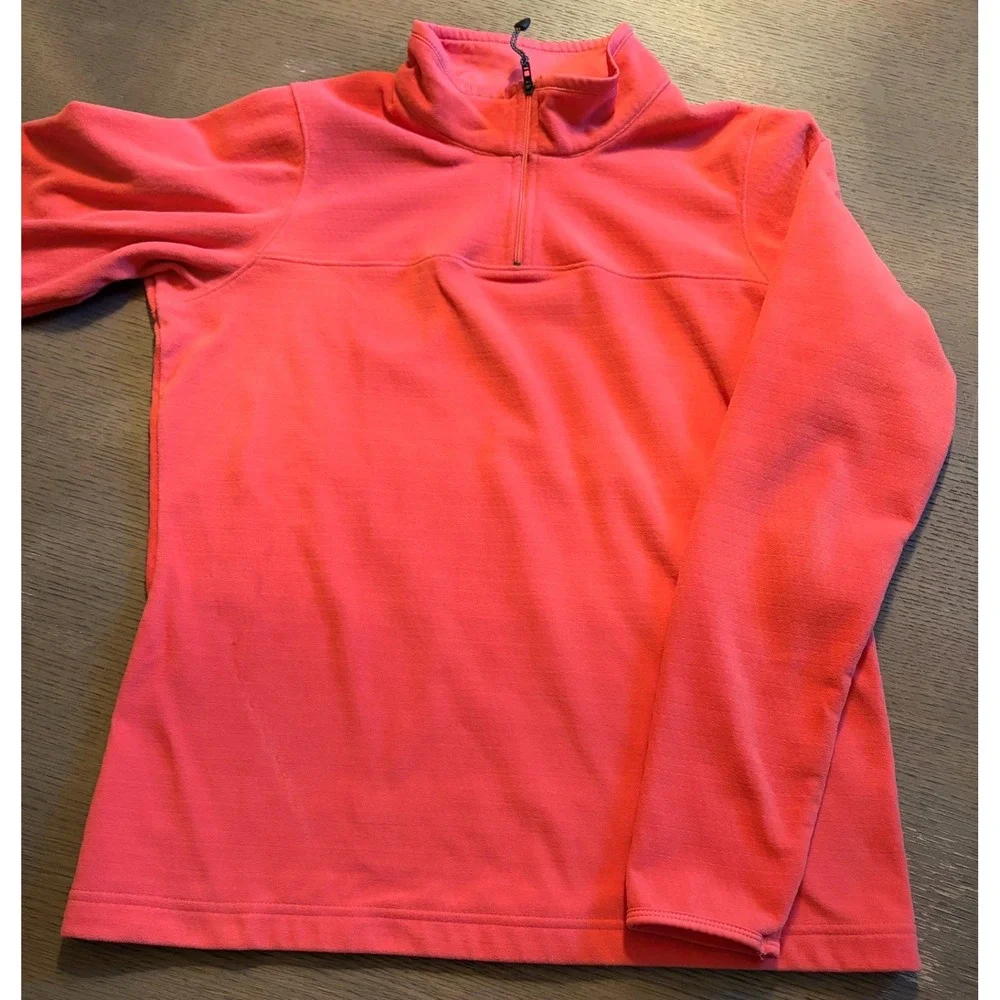 Nike Golf Therma-FIT Quarter Zip Pullover Coral Pink Womens Large Fleece Top